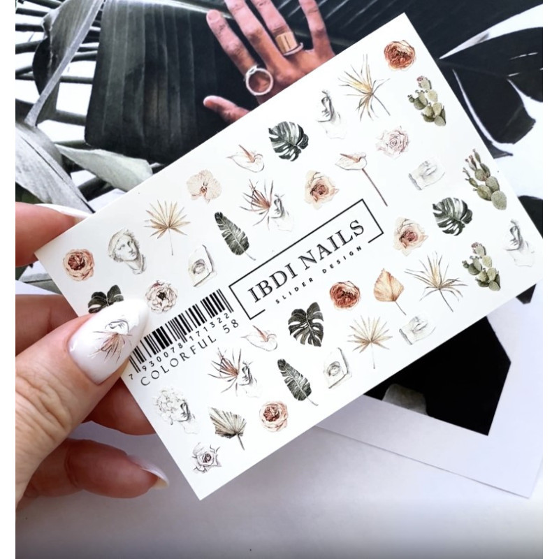 IBDI NAILS COLORFUL 58-SLIDERS/WRAPS-Double Beauty Shop