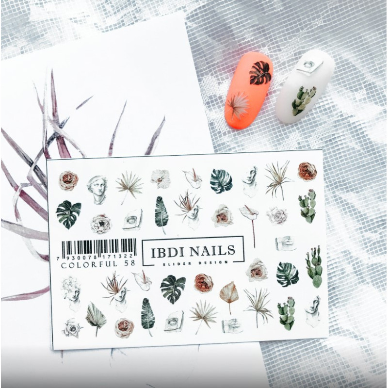 IBDI NAILS COLORFUL 58-SLIDERS/WRAPS-Double Beauty Shop