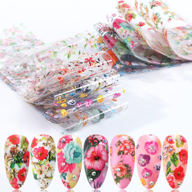 Nailart Folie Flower and Leaf Print set 10 pcs