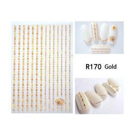 Aufkleber 3d Dots Stripes gold Nailart 2
