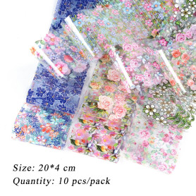 Nailart Folie Flowers Print set 10 pcs 2