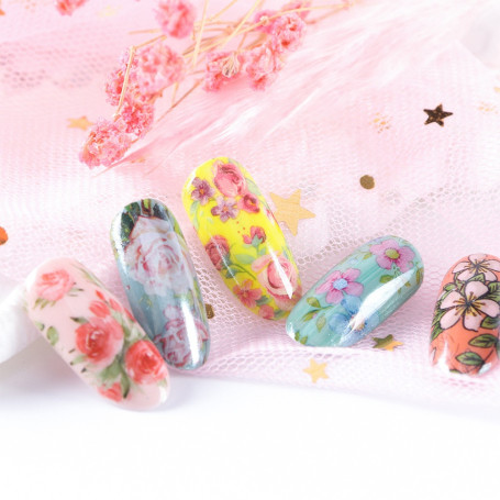 Nailart Folie Flowers Print set 10 pcs