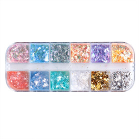 MIX OPAL FLAKES 12 stk. NailArt