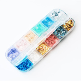 MIX OPAL FLAKES 12 stk. NailArt 2