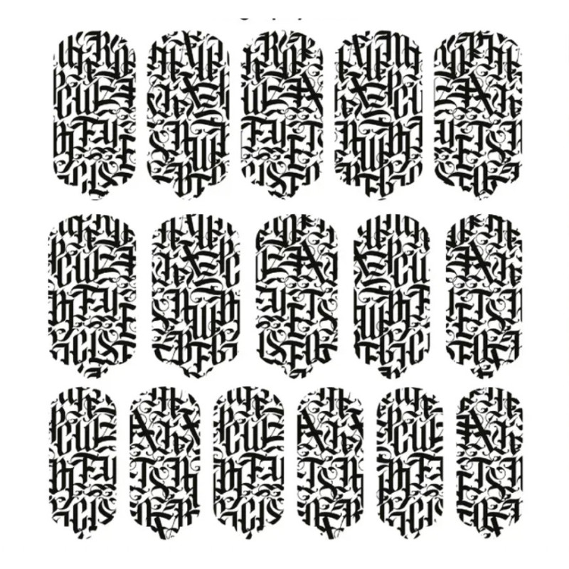 Nagelfolie Caligraphy black - Nail Wraps by Provocative Nails-NAIL WRAPS SELBSTKLEBEND-Double Beauty Shop