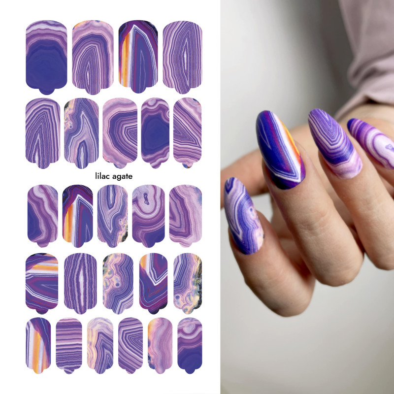 Lilac Agate - Nail Wraps by Provocative Nails