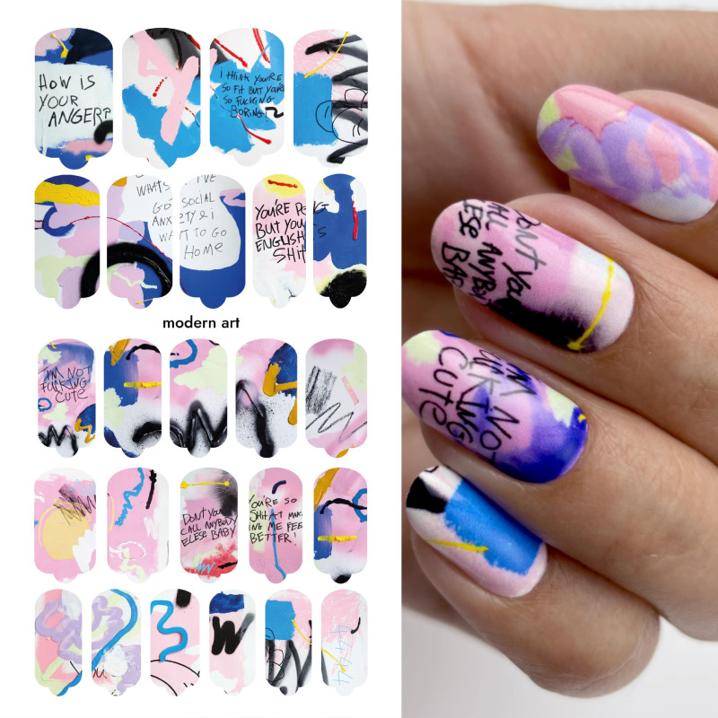 Modern Art - Nail Wraps by Provocative Nails
