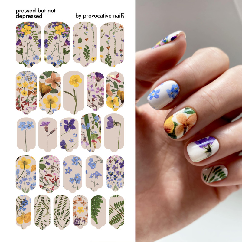 Pressed but not depressed - Nail Wraps by Provocative Nails