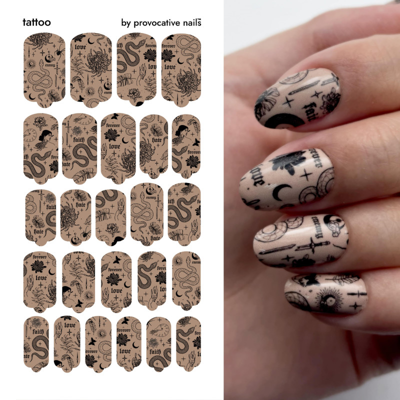 Tattoo - Nail Wraps by Provocative Nails