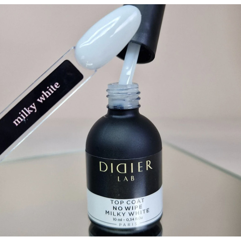 MILKY WHITE - TOP COAT No Wipe 10ml DIDIER LAB-Online-Shop-Double Beauty Shop