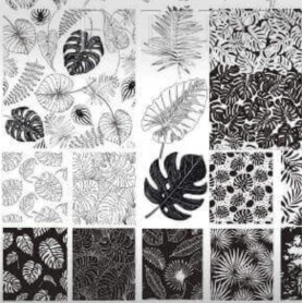 04 PARADISE stamping schablone + design blatt TAKIDA