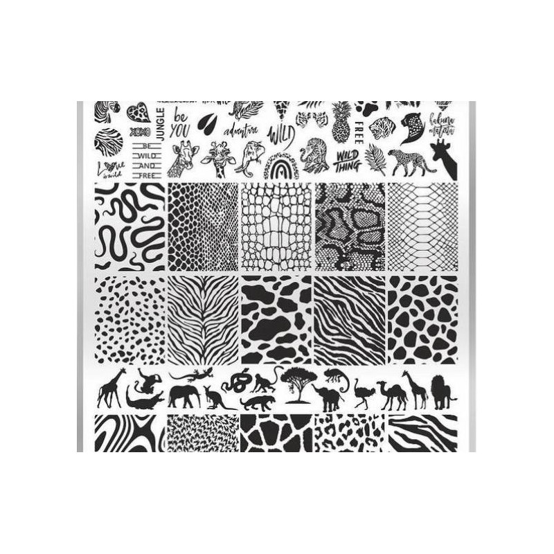 30 SAFARI stamping schablone + design blatt TAKIDA