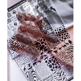 30 SAFARI stamping schablone + design blatt TAKIDA 2