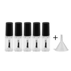 5 Stück Leere Lack Flasche 5 ml plus Mini Trichter