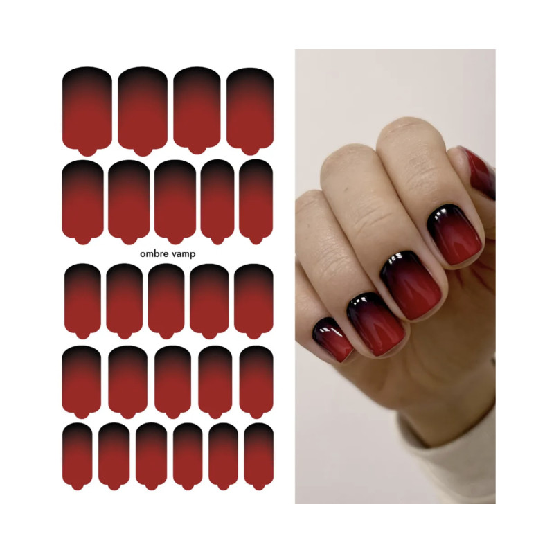 Ombre vamp - Nail Wraps by Provocative Nails