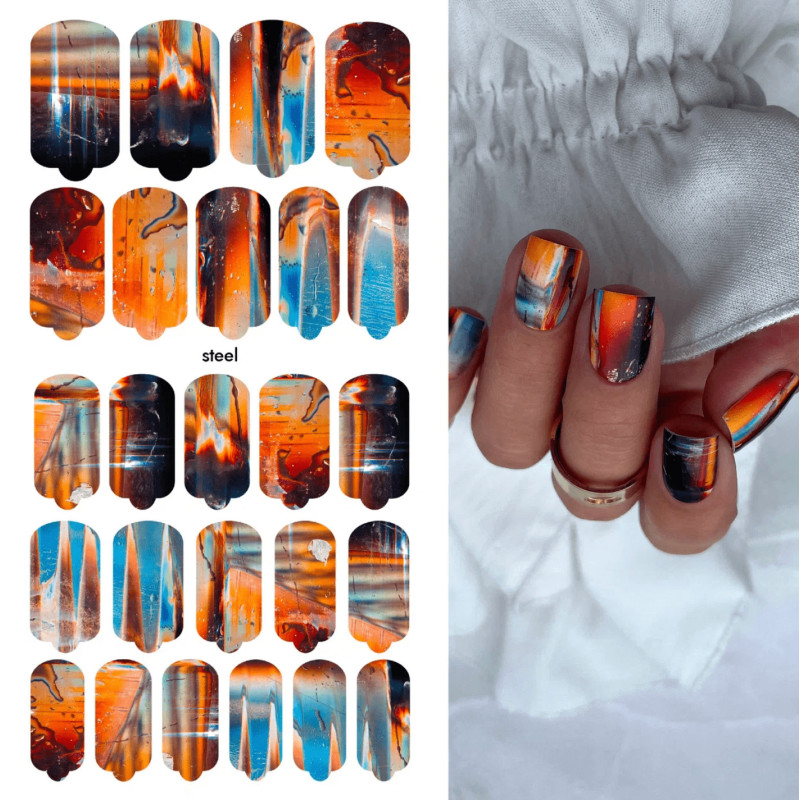 Steel - Nail Wraps by Provocative Nails