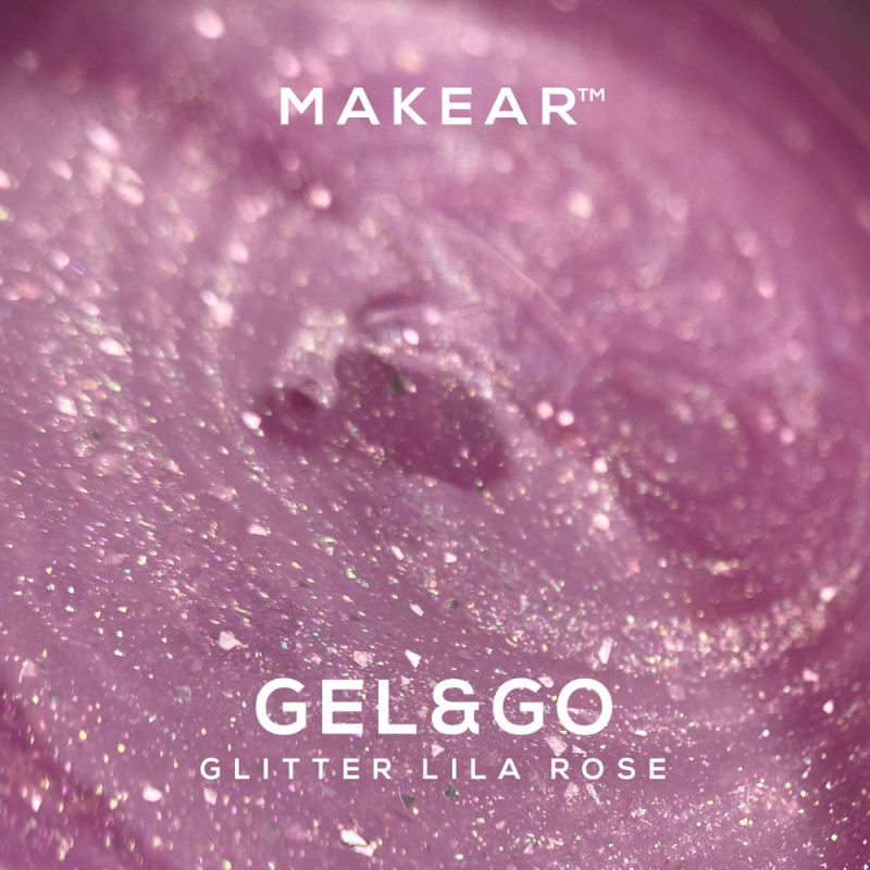 Lila Rose Glitter - Builder Gel&Go 15ml MAKEAR
