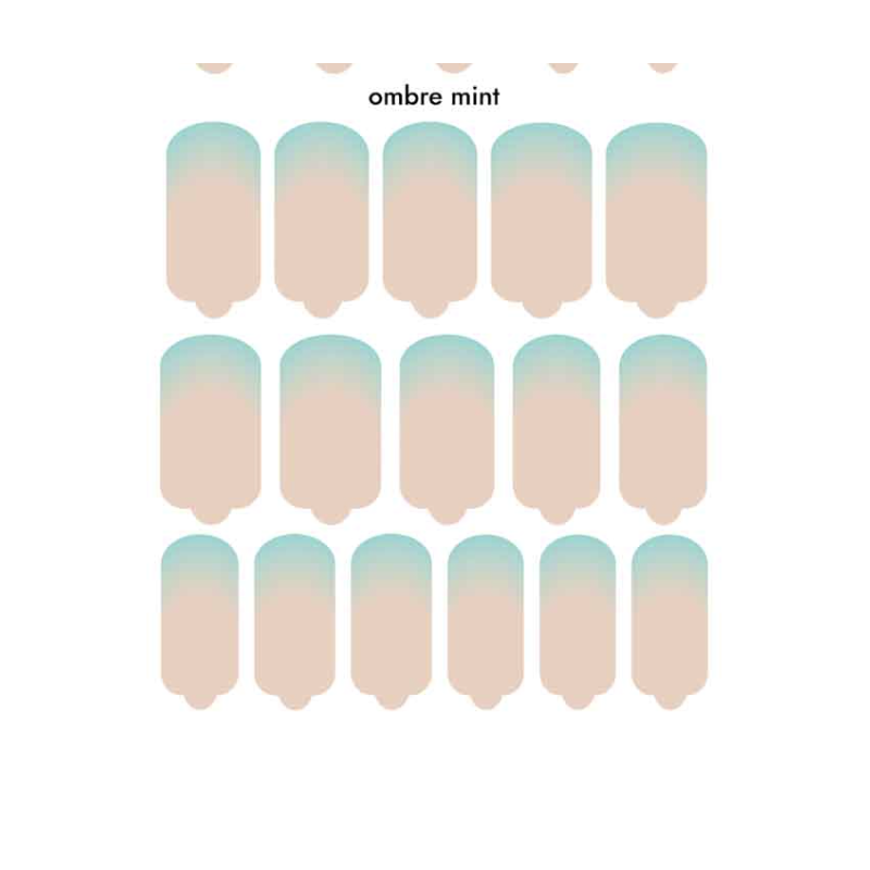 Nagelfolie Ombre mint - Nail Wraps by Provocative Nails-NAIL WRAPS SELBSTKLEBEND-Double Beauty Shop