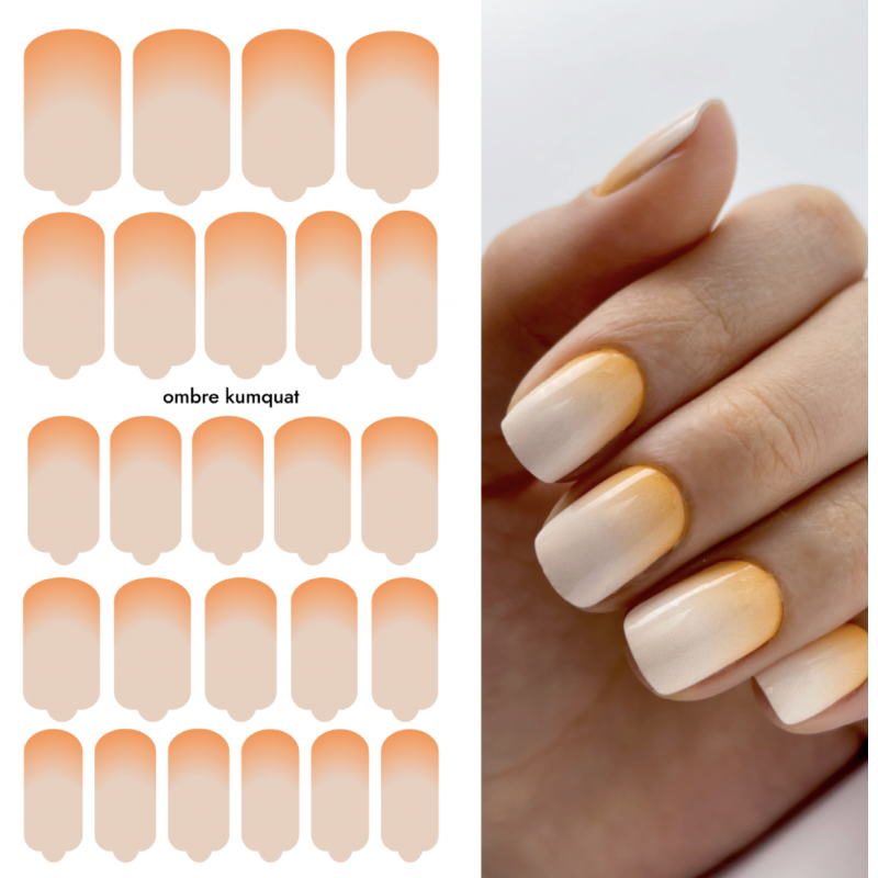 Ombre kumquat - Nail Wraps by Provocative Nails