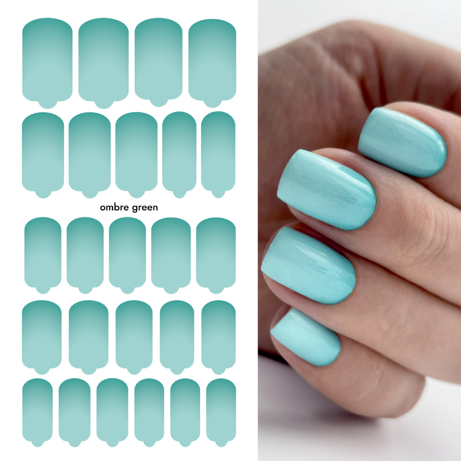 Ombre green nails deals