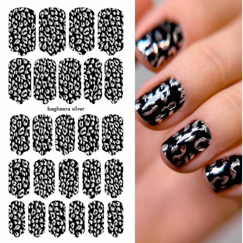 Bagheera Silver - Nail Wraps by Provocative Nails