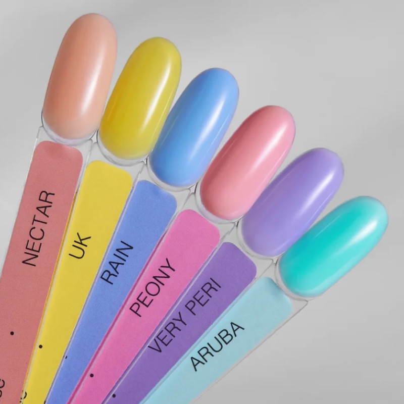 SWEETY - COLLECTION SET (6st x 15 ml) Tint Base + Aufkleber Stickers für tips HEYLOVE