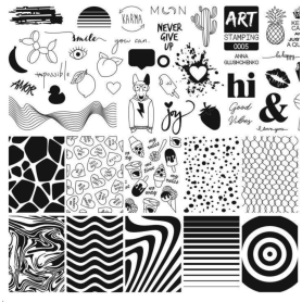 0005 stamping schablone + design blatt ART STAMPING