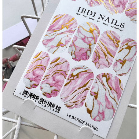 14 ROSE MARBL - Nail Wraps IBDI Nails