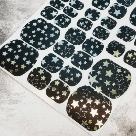 Nagelfolie 37 Foil Nail Wraps für Pediküre AMINAILS