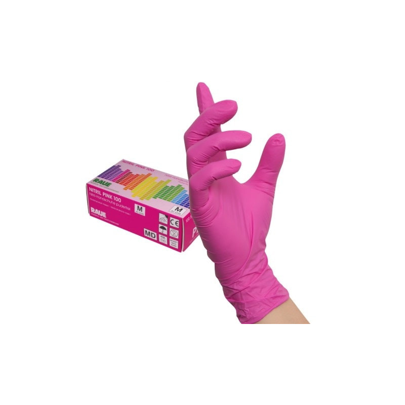 NITRIL HANDSCHUHE GRÖßE M (Pink) 100 STÜCK