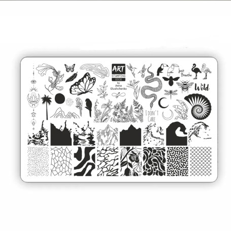 0008 stamping schablone + design blatt ART STAMPING