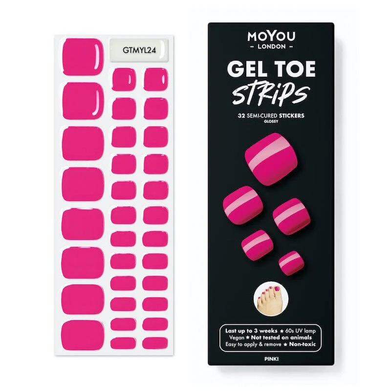 PINK - PEDIKÜRE Gel Nail Strip (Gel Wraps) MoYou London