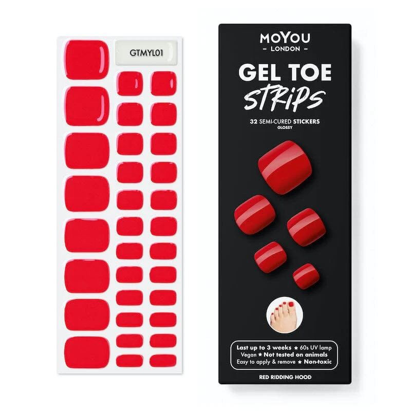 RED RIDDING HOOD - PEDIKÜRE Gel Nail Strip (Gel Wraps) MoYou London