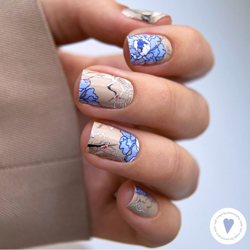 Crane - Nail Wraps by Provocative Nails