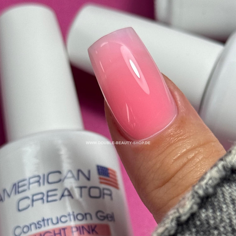 Light Pink - Construction Gel 15ml AMERICAN CREATOR-GEL IN THE BOTTLE-Double Beauty Shop