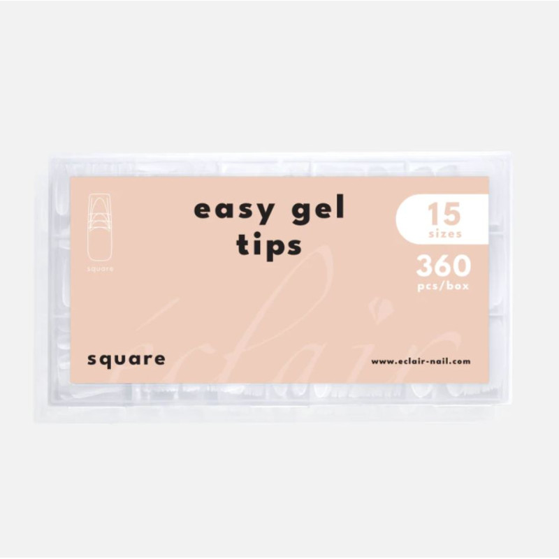 SQUARE - EASY GEL TIPS (soft gel tips) 360stk ECLAIR-TIPS-Double Beauty Shop