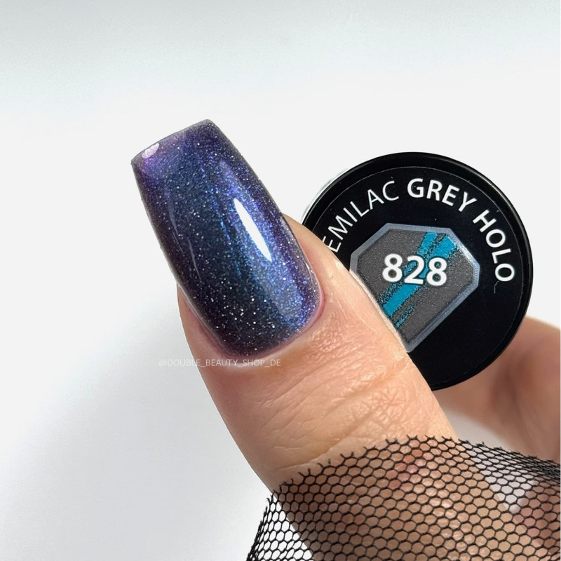 828 Grey Holo - UV Nagellack 7ml Semilac