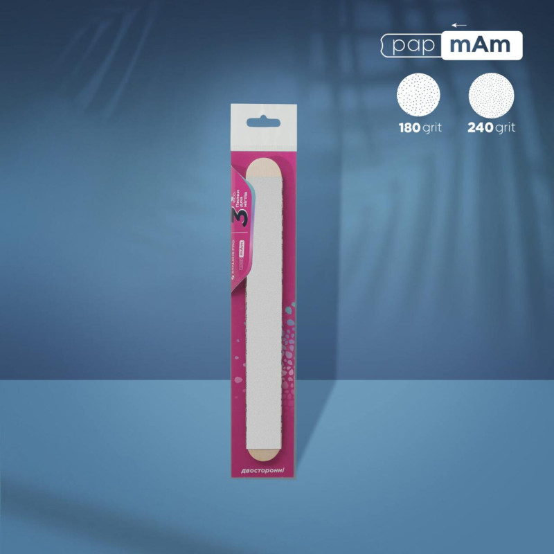 3 Ersatzfeile 180/240 grid + 3 wooden base SET PAPMAM STALEKS-Feilen und Buffer-Double Beauty Shop