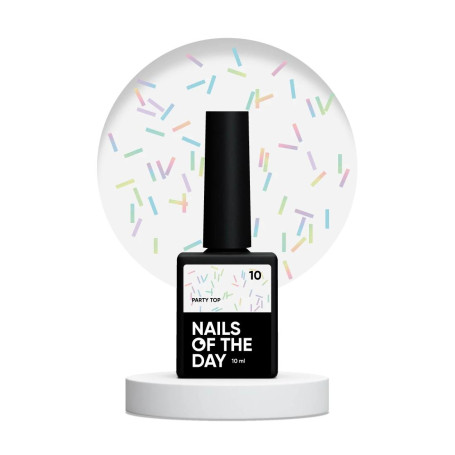 10 PARTY TOP - Top Coat (No Wipe) 10ml NAILS OF THE DAY