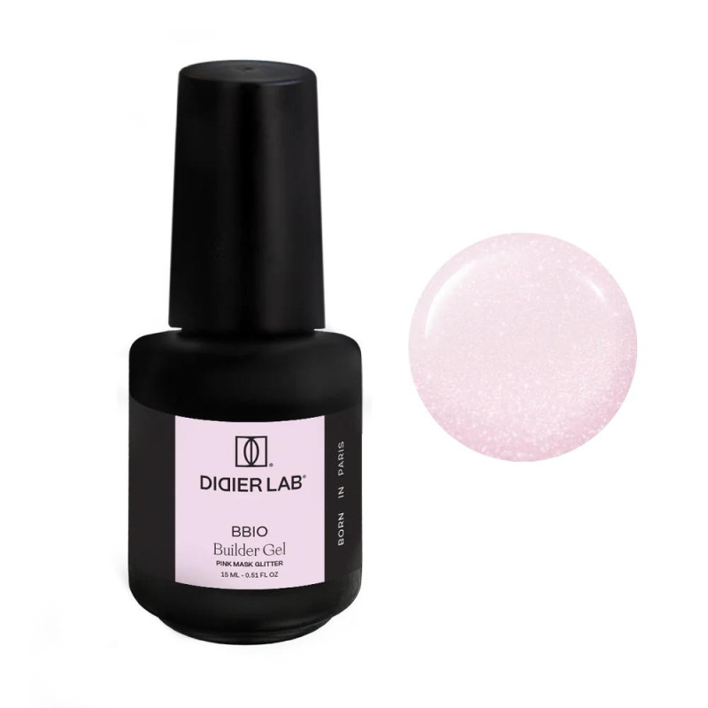 PINK MASK GLITTER - BUILDER BOTTLE GEL BBIO (OHNE HEMA) 15 ml Didier Lab-GEL IN THE BOTTLE-Double Beauty Shop