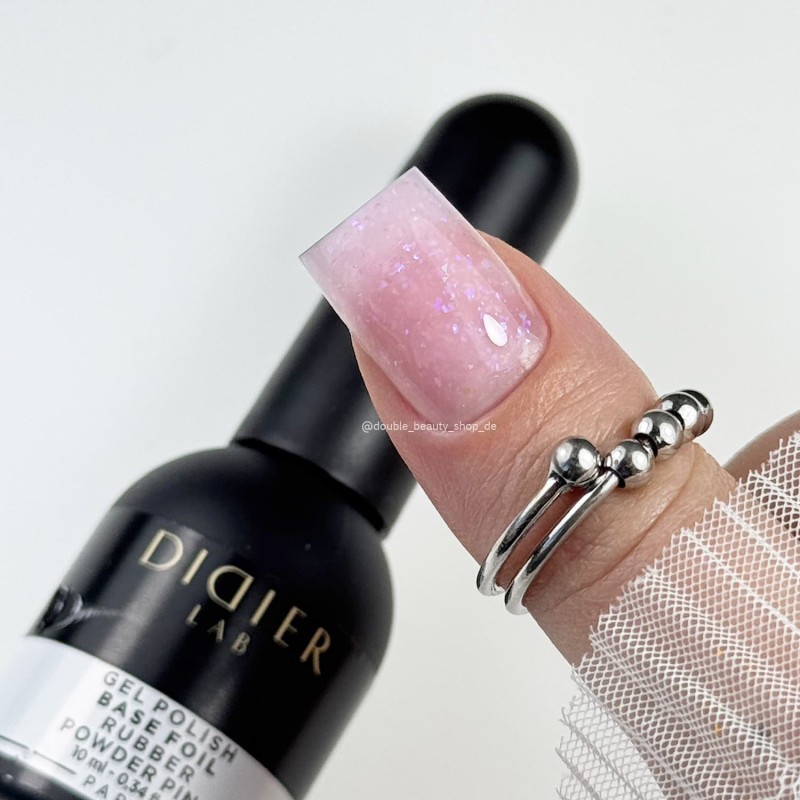 POWDER PINK - RUBBER BASE COAT FOIL 10 ml DIDIER LAB-Online-Shop-Double Beauty Shop