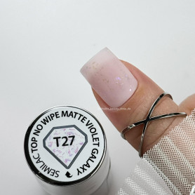 Violet Galaxy T27 - MATT Top Coat (Top no wipe) 7ml SEMILAC 2