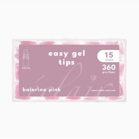 BALERINA PINK - EASY GEL TIPS (soft gel tips) 360stk ECLAIR