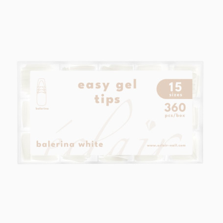 BALERINA WHITE - EASY GEL TIPS (soft gel tips) 360stk ECLAIR