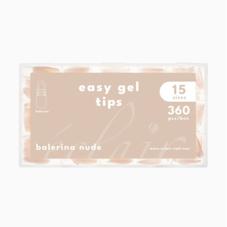 BALERINA NUDE - EASY GEL TIPS (soft gel tips) 360stk ECLAIR
