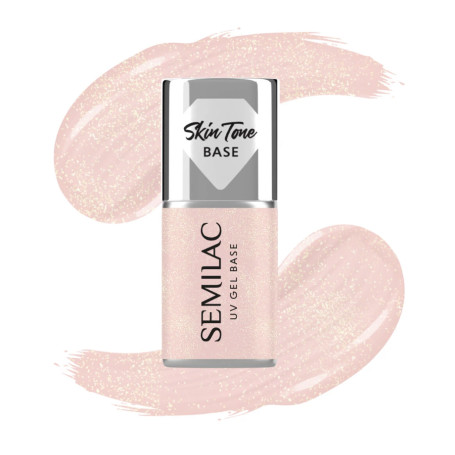 Glitter Peach - Skin Tone Cover Base Coat 7ml Semilac