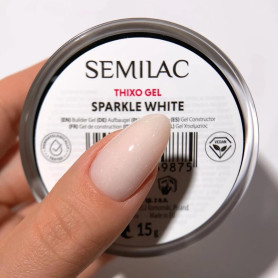 Sparkle White - Thixo Builder Gel 15ml SEMILAC 2