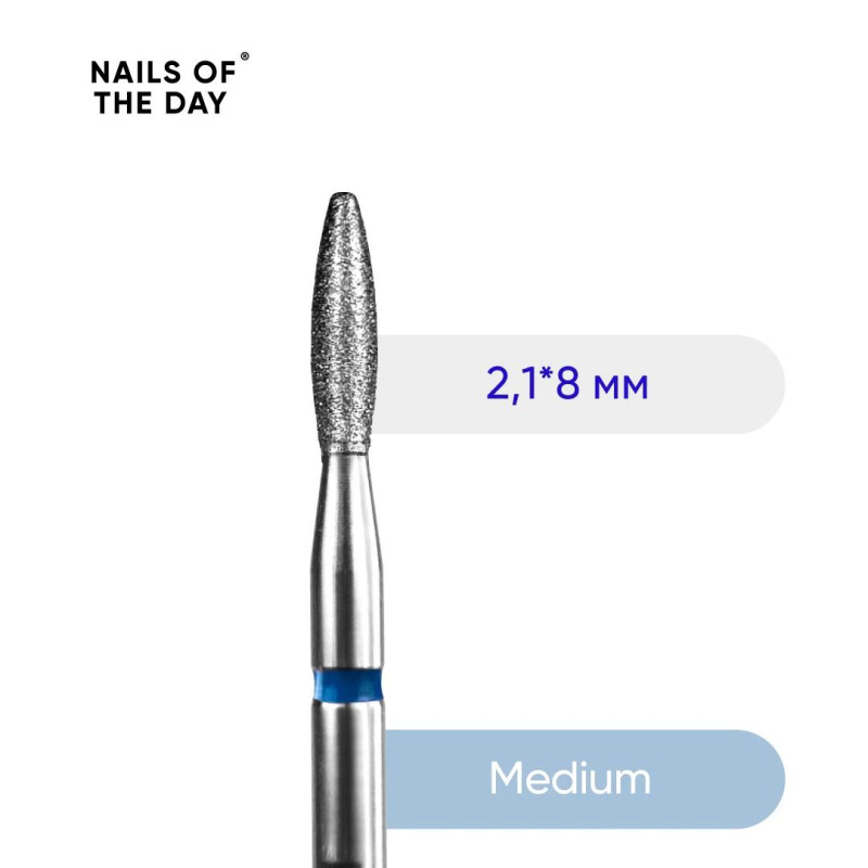 Flamme mit stumpfer Spitze 2,1 mm blau Fräseraufsatz NAILS OF THE DAY