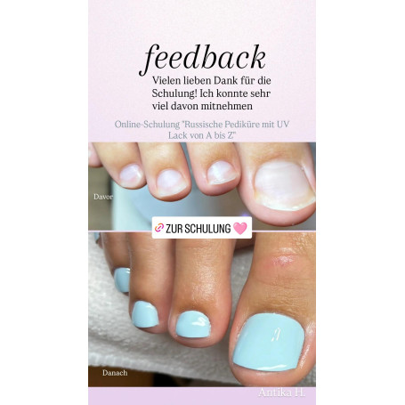 ONLINE KURS "RUSSISCHE PEDIKÜRE MIT SHELLAC: ALLES VON A BIS Z"