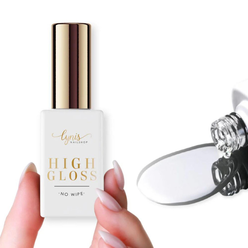 High Gloss - Top Coat UV Protect (No Wipe) 10ml LYNIS NAILS